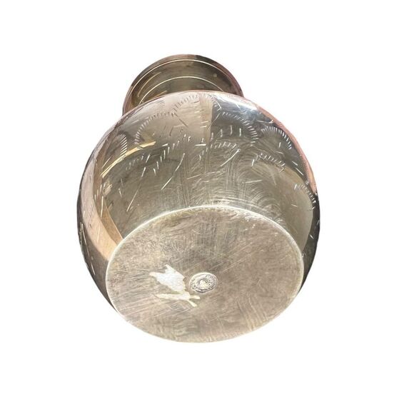 Vintage Brass Etched Small Vase Decor - Picture 4 of 4